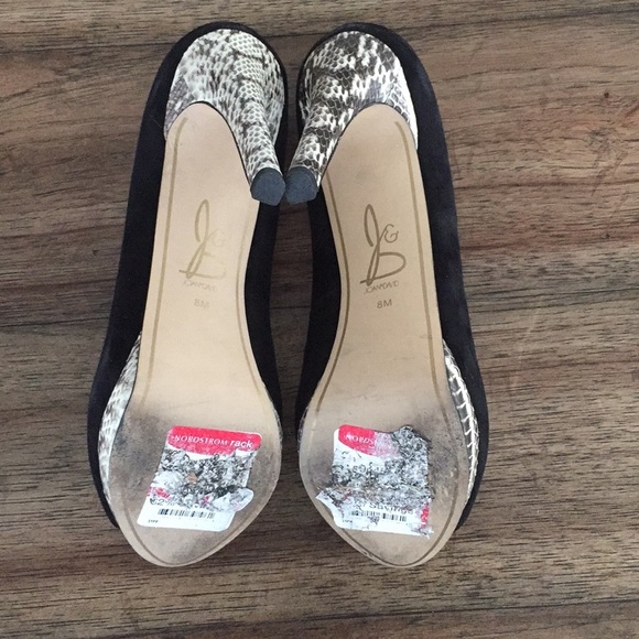 Joan & David Black Suede Heels - Picture 6 of 8